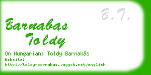 barnabas toldy business card