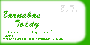 barnabas toldy business card